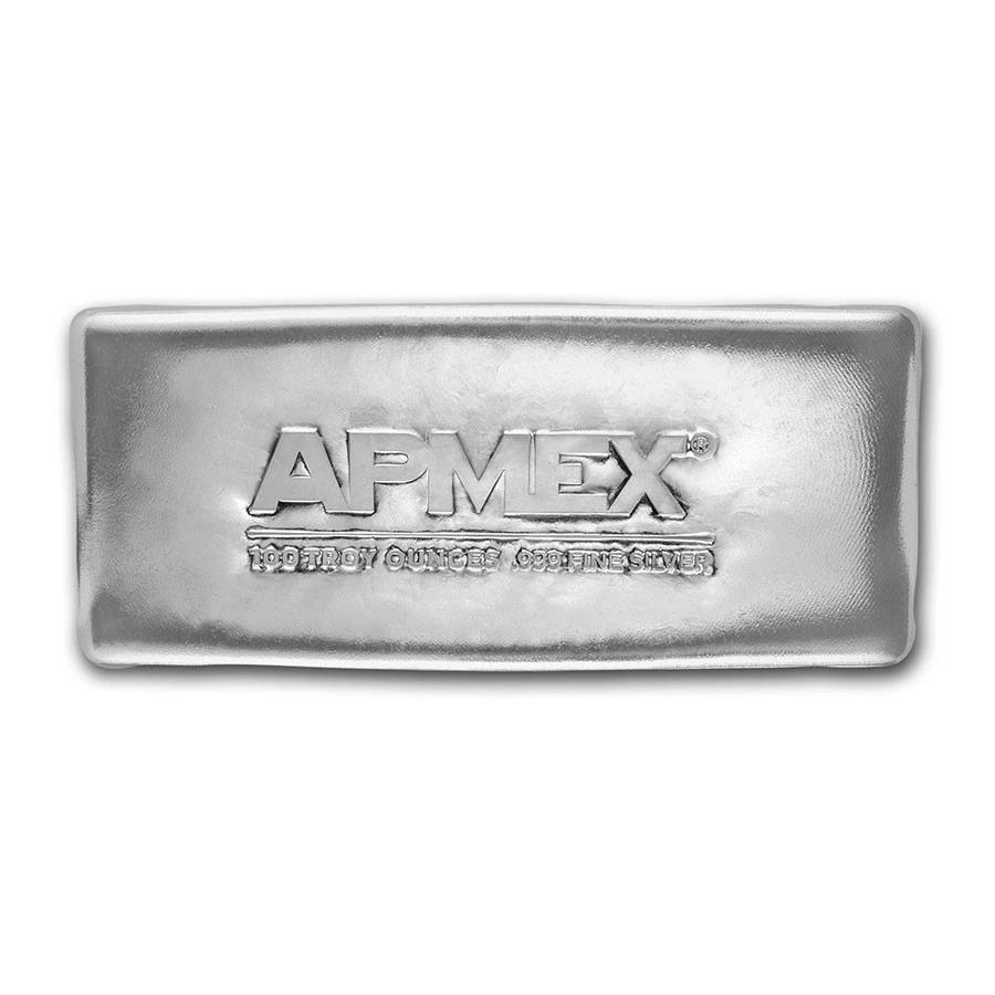 APMEX 100 oz .9999 Fine Silver Cast-Poured Bar at PristineAuction.com APMEX 100 oz .9999 Fine Silver Cast-Poured Bar at PristineAuction.com