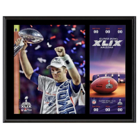 Tom Brady Patriots Sublimated Player Plaque with Replica Super Bowl Ticket at PristineAuction.com