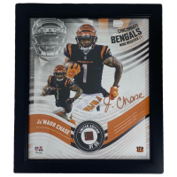 Ja'Marr Chase LE Bengals Custom Framed Photo Display with Game-Used Football Piece (Fanatics) at PristineAuction.com