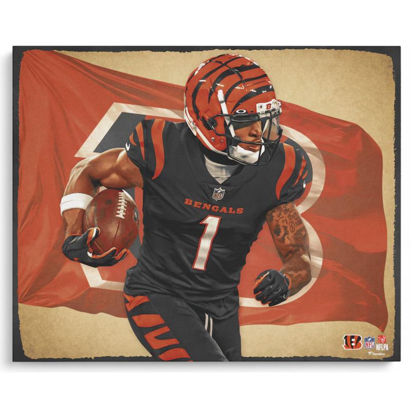Ja'Marr Chase Bengals 16x20 Brian Konnick Print at PristineAuction.com Ja'Marr Chase Bengals 16x20 Brian Konnick Print at PristineAuction.com