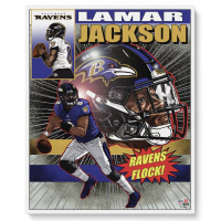 Lamar Jackson Ravens 16x20 Brian Kong Print at PristineAuction.com