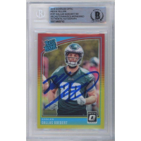 Dallas Goedert Signed 2018 Donruss Optic Red & Yellow RR #197 RC (BGS) at PristineAuction.com