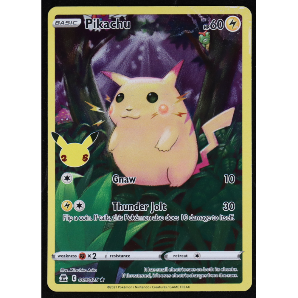 Pikachu 2021 Pokemon Celebrations Series 25th Anniversary #5 Holo at PristineAuction.com