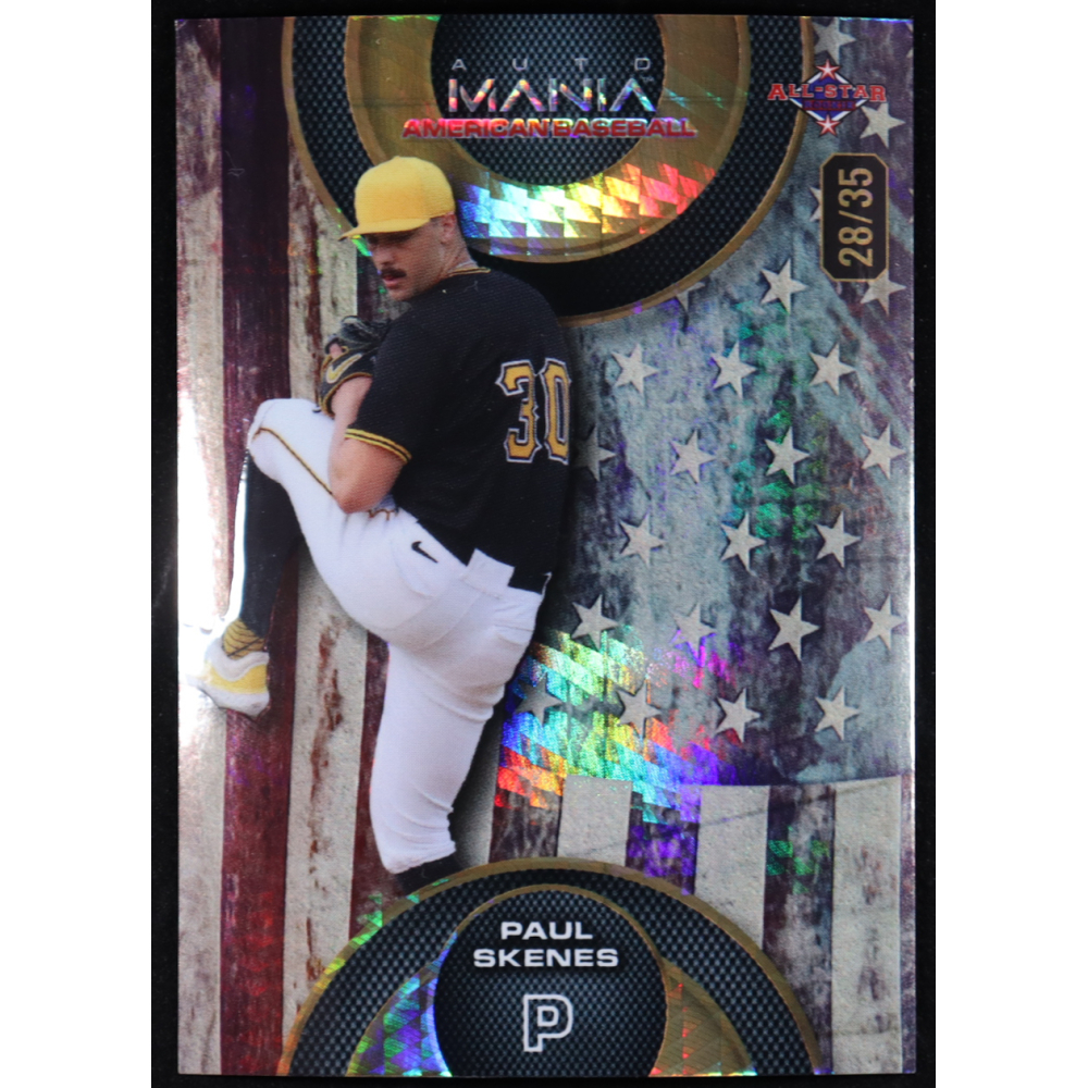 Paul Skenes 2024 Wild Card Automania American All-Star Circle Old Glory Hyper #AMACPS #28/35 RC at PristineAuction.com