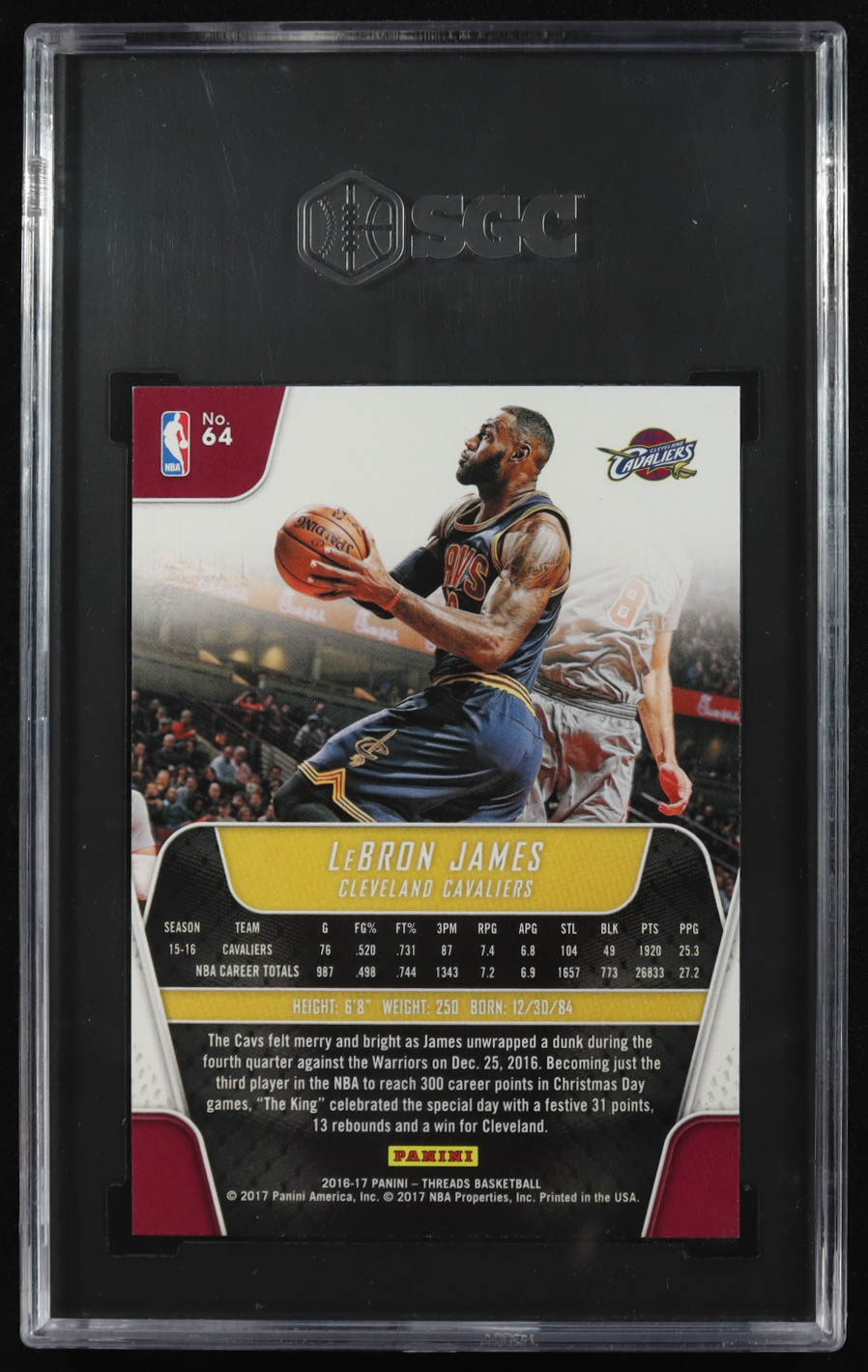 Lebron James 2016-17 Panini Threads Dazzle #64 (SGC 10) at PristineAuction.com Lebron James 2016-17 Panini Threads Dazzle #64 (SGC 10) at PristineAuction.com