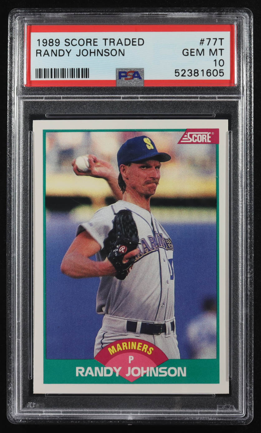 Randy Johnson 1989 Score Rookie/Traded #77T RC (PSA 10) at PristineAuction.com Randy Johnson 1989 Score Rookie/Traded #77T RC (PSA 10) at PristineAuction.com