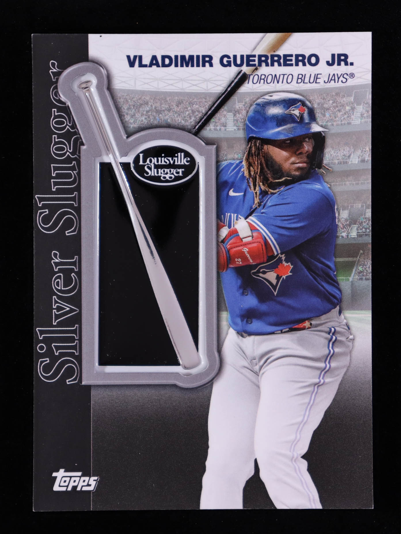 Vladimir Guerrero Jr. 2022 Topps Silver Slugger Award Manufactured Patches Black #SSAVGJ #025/299 at PristineAuction.com Vladimir Guerrero Jr. 2022 Topps Silver Slugger Award Manufactured Patches Black #SSAVGJ #025/299 at PristineAuction.com