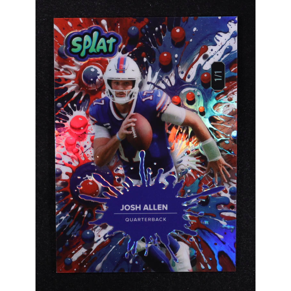 Josh Allen 2025 Wild Card Splat Red Blue Prismatic #SBRWB06JA #1/1 at PristineAuction.com