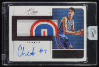 Chet Holmgren 2022-23 Panini One and One Rookie Jumbo Jersey Autographs Pink FOTL #RJJ-CHE RC #06/15 at PristineAuction.com