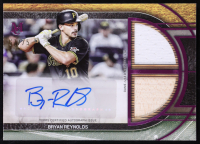 Bryan Reynolds 2025 Topps Museum Collection Signature Swatches Dual Relic Autographs Pink Sapphire #SPDRABR #61/75 at PristineAuction.com
