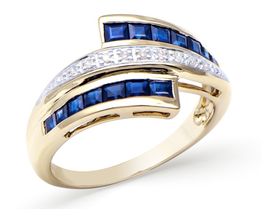 Brand New! 1.27 Carats Natural Diamond & Blue Sapphire Ring Yellow Gold H-I, I1-I2 | Estimated Retail Value: $5,364 (IGI) at PristineAuction.com Brand New! 1.27 Carats Natural Diamond & Blue Sapphire Ring Yellow Gold H-I, I1-I2 | Estimated Retail Value: $5,364 (IGI) at PristineAuction.com
