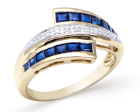 Brand New! 1.27 Carats Natural Diamond & Blue Sapphire Ring Yellow Gold H-I, I1-I2 | Estimated Retail Value: $5,364 (IGI) at PristineAuction.com