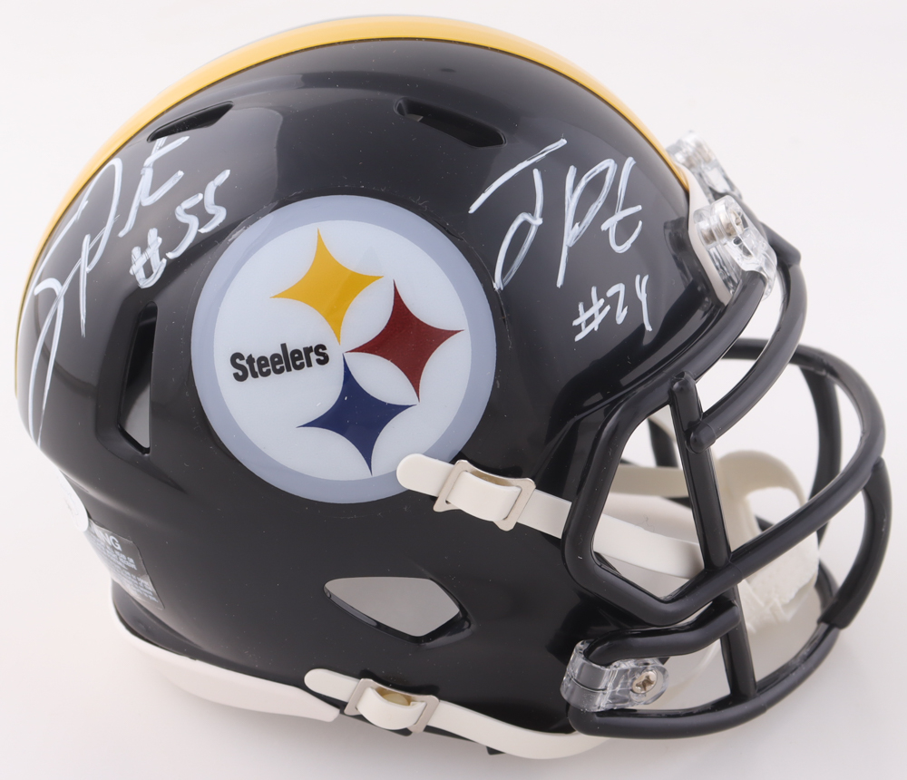 Joey Porter Jr. & Joey Porter Sr. Signed Steelers Speed Mini Helmet (JSA) at PristineAuction.com Joey Porter Jr. & Joey Porter Sr. Signed Steelers Speed Mini Helmet (JSA) at PristineAuction.com
