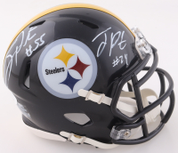 Joey Porter Jr. & Joey Porter Sr. Signed Steelers Speed Mini Helmet (JSA) at PristineAuction.com