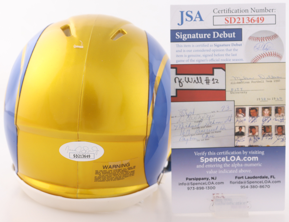 Braden Fiske Signed Rams Flash Alternate Speed Mini Helmet (JSA) at PristineAuction.com Braden Fiske Signed Rams Flash Alternate Speed Mini Helmet (JSA) at PristineAuction.com