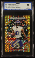 Justin Jefferson 2023 Panini Mosaic Yellow Reactive National Pride #265 (ISA 9) at PristineAuction.com
