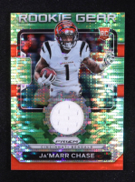 Ja'Marr Chase 2021 Panini Prizm Rookie Gear Neon Green Pulsar #7 RC at PristineAuction.com