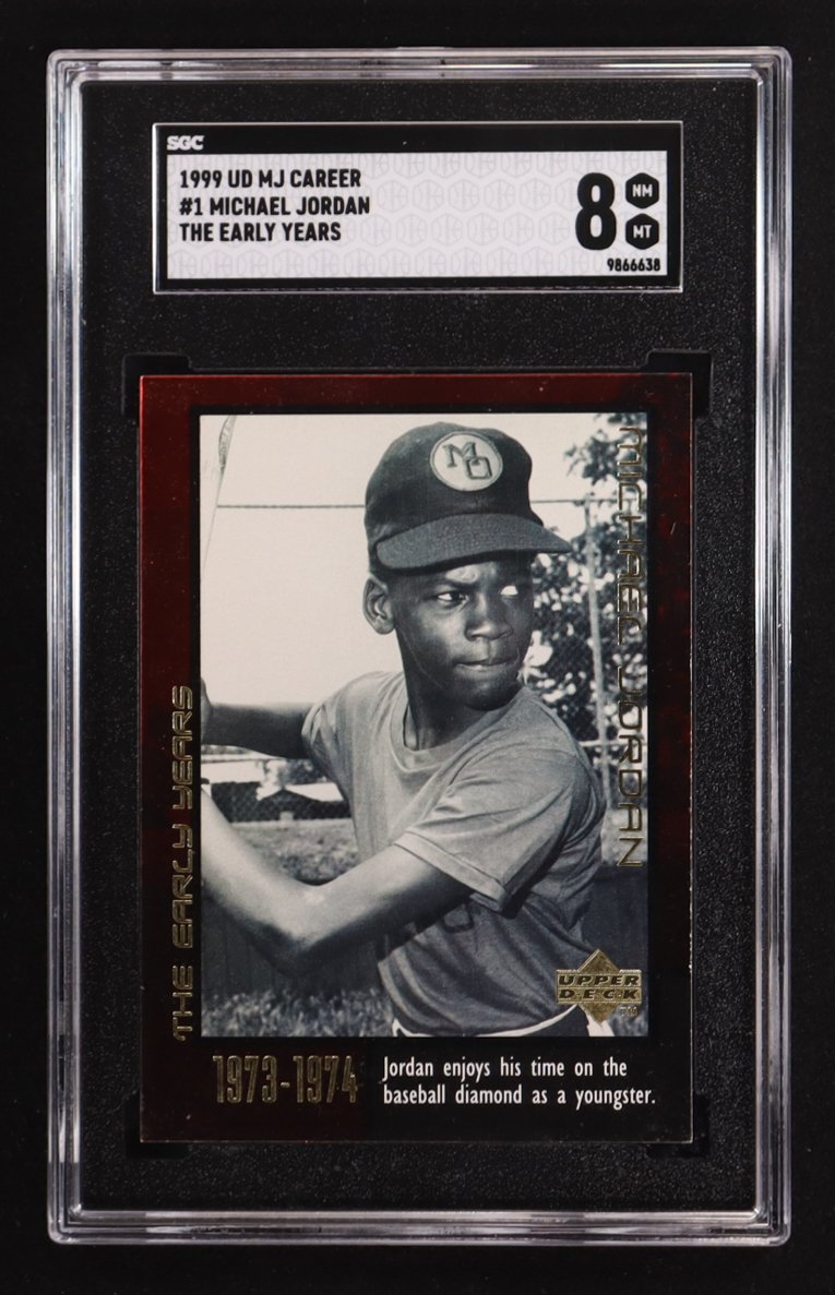 Michael Jordan 1999 Upper Deck MJ Career The Early Years #1 (SGC 8) at PristineAuction.com Michael Jordan 1999 Upper Deck MJ Career The Early Years #1 (SGC 8) at PristineAuction.com
