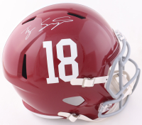 Ty Simpson Signed Alabama Crimson Tide Full-Size Speed Helmet (Beckett) at PristineAuction.com