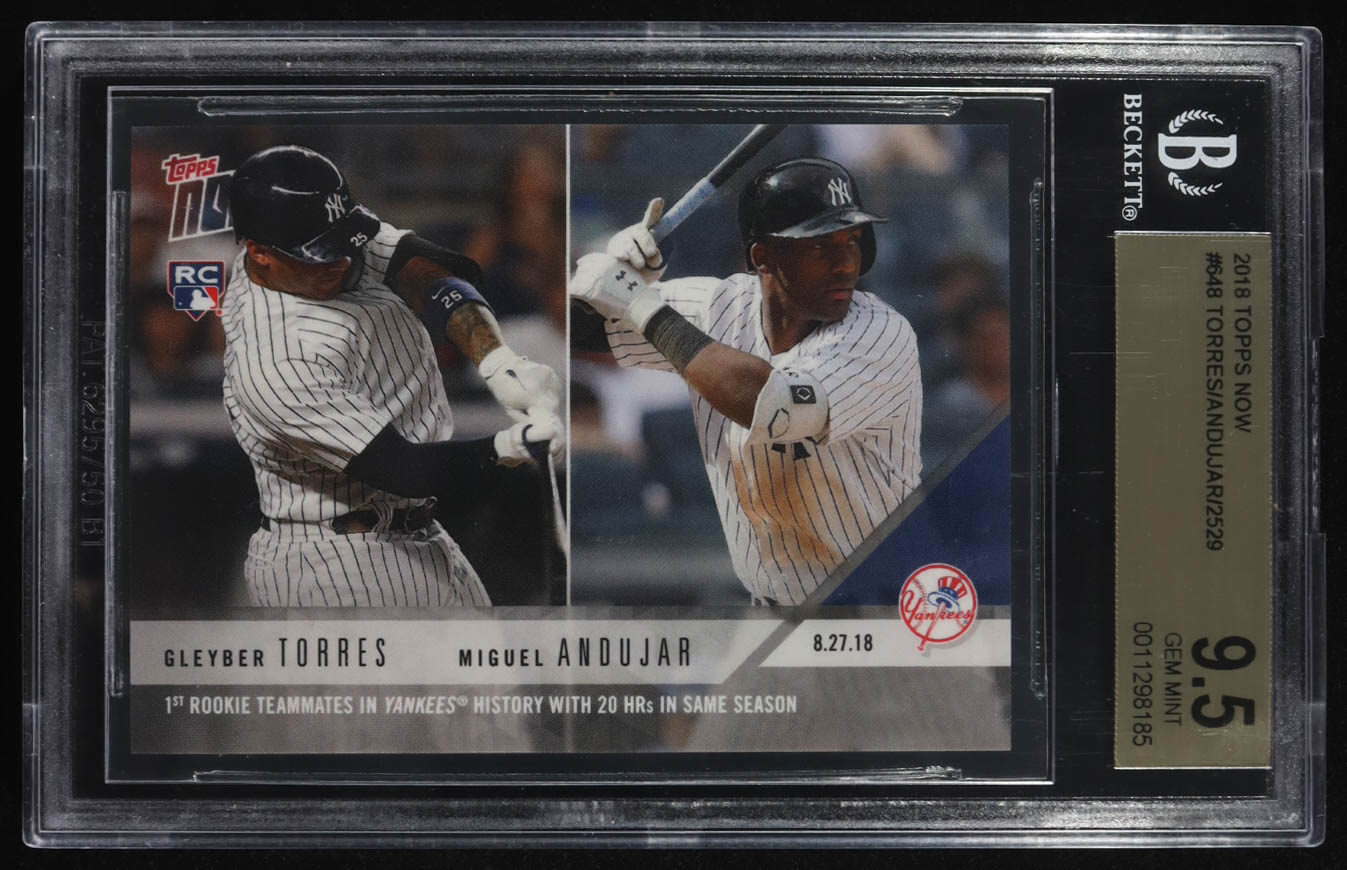 Gleyber Torres / Miguel Andujar 2018 Topps Now #648 RC (BGS 9.5) at PristineAuction.com Gleyber Torres / Miguel Andujar 2018 Topps Now #648 RC (BGS 9.5) at PristineAuction.com