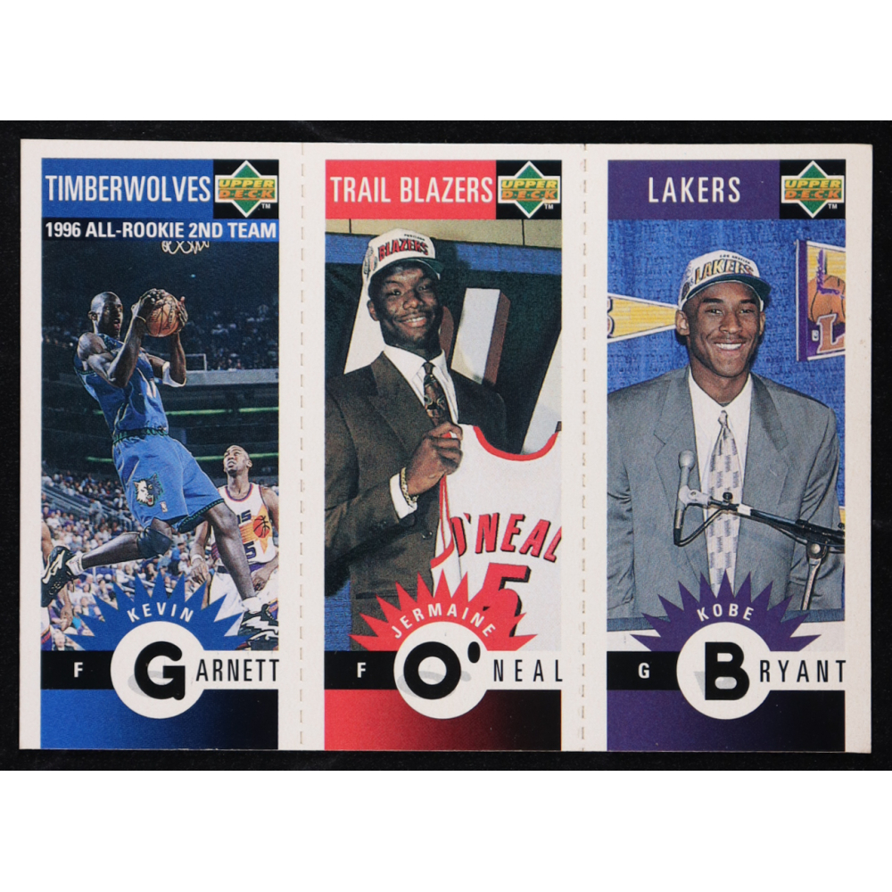 Kobe Bryant (RC) / Jermaine O'Neal (RC) / Kevin Garnett 1996-97 Collector's Choice Mini-Cards Gold #M129 at PristineAuction.com