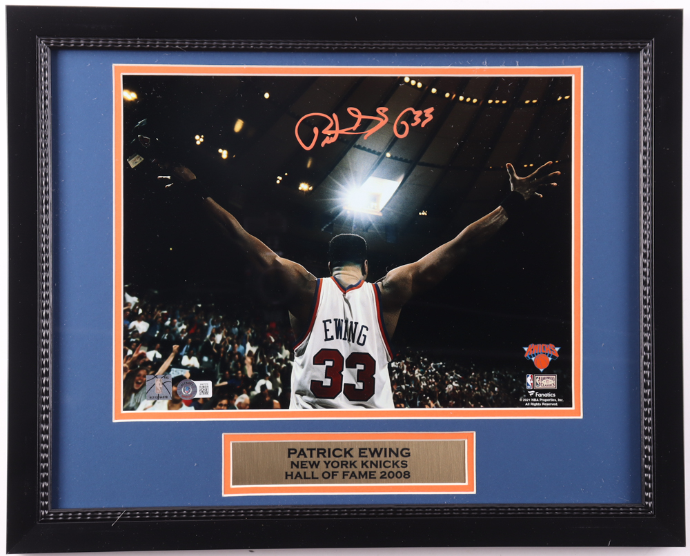 Patrick Ewing Signed Knicks Custom Framed Photo Display (Beckett) at PristineAuction.com Patrick Ewing Signed Knicks Custom Framed Photo Display (Beckett) at PristineAuction.com
