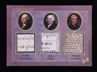 George Washington / John Adams / Thomas Jefferson 2025 Pieces of the Past Triple Relic #206 at PristineAuction.com