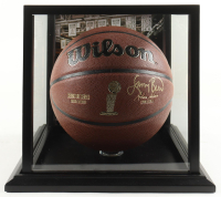 Larry Bird Signed NBA Finals Trophy Special Edition Basketball with Display Case (PSA) at PristineAuction.com