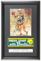 Bart Starr Signed Packers Custom Framed Art Print Display with 1975 Vintage Bumper Sticker (JSA) at PristineAuction.com
