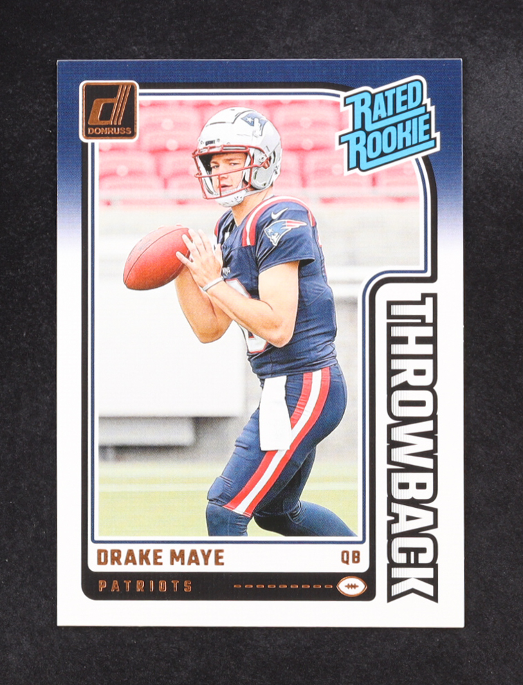 Drake Maye 2024 Donruss Rated Rookies Throwback #49 RC at PristineAuction.com Drake Maye 2024 Donruss Rated Rookies Throwback #49 RC at PristineAuction.com