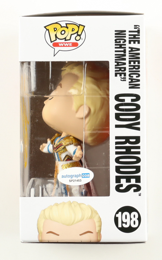 Cody Rhodes Signed "WWE" #198 'The American Nightmare' Cody Rhodes Funko Pop! Vinyl Figure (ACOA) at PristineAuction.com Cody Rhodes Signed "WWE" #198 'The American Nightmare' Cody Rhodes Funko Pop! Vinyl Figure (ACOA) at PristineAuction.com
