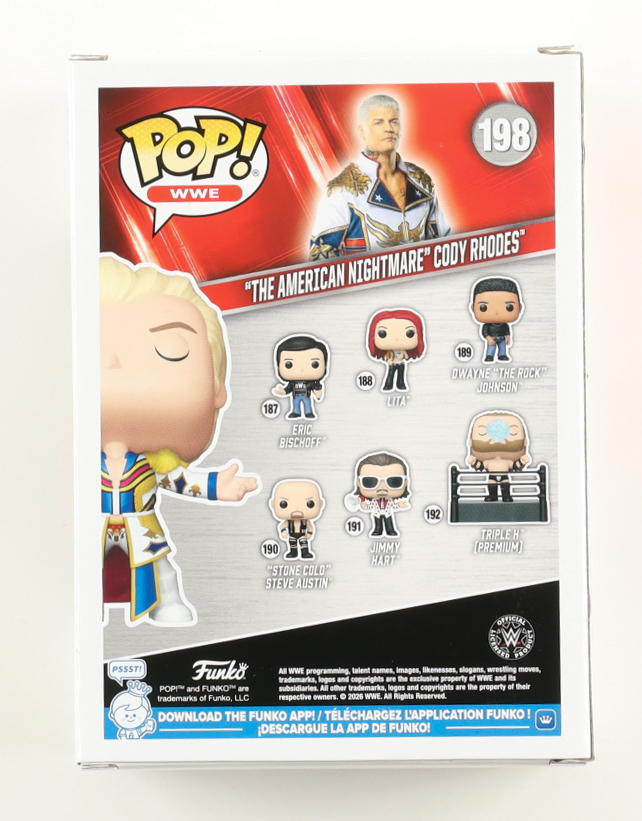 Cody Rhodes Signed "WWE" #198 'The American Nightmare' Cody Rhodes Funko Pop! Vinyl Figure (ACOA) at PristineAuction.com Cody Rhodes Signed "WWE" #198 'The American Nightmare' Cody Rhodes Funko Pop! Vinyl Figure (ACOA) at PristineAuction.com