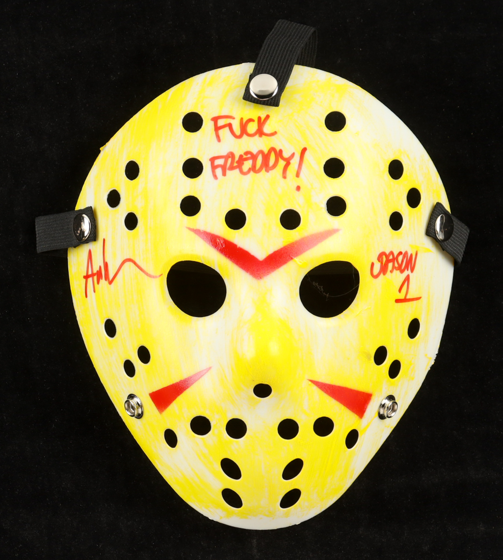 Ari Lehman Signed "Friday the 13th" Mask Inscribed "Jason 1" & "F**k Freddy! (JSA) at PristineAuction.com Ari Lehman Signed "Friday the 13th" Mask Inscribed "Jason 1" & "F**k Freddy! (JSA) at PristineAuction.com