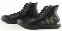 Magic Johnson & Larry Bird Signed Set of (2) Converse All-Star Basketball Shoes with Display Case (PSA & Beckett) at PristineAuction.com