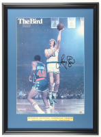 Larry Bird Signed 1987 "The Bird" Converse In-Store Custom Framed Poster Display with Stat Plaque (PSA) at PristineAuction.com