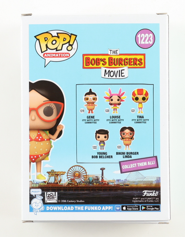 John Roberts Signed "The Bob's Burgers Movie" Bikini Burger Linda #1223 Funko Pop! Vinyl Figure (ACOA) at PristineAuction.com John Roberts Signed "The Bob's Burgers Movie" Bikini Burger Linda #1223 Funko Pop! Vinyl Figure (ACOA) at PristineAuction.com