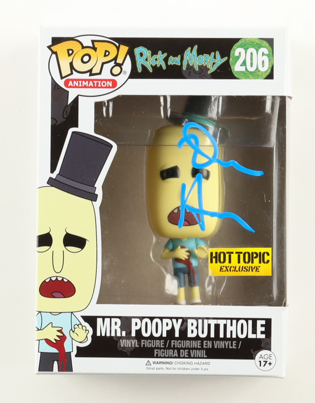 Dan Harmon Signed "Rick and Morty" #206 Mr. Poopy Butthole Funko Pop! Vinyl Figure (ACOA) at PristineAuction.com Dan Harmon Signed "Rick and Morty" #206 Mr. Poopy Butthole Funko Pop! Vinyl Figure (ACOA) at PristineAuction.com