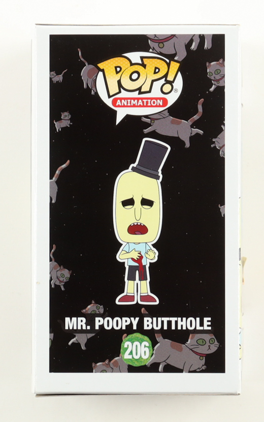 Dan Harmon Signed "Rick and Morty" #206 Mr. Poopy Butthole Funko Pop! Vinyl Figure (ACOA) at PristineAuction.com Dan Harmon Signed "Rick and Morty" #206 Mr. Poopy Butthole Funko Pop! Vinyl Figure (ACOA) at PristineAuction.com