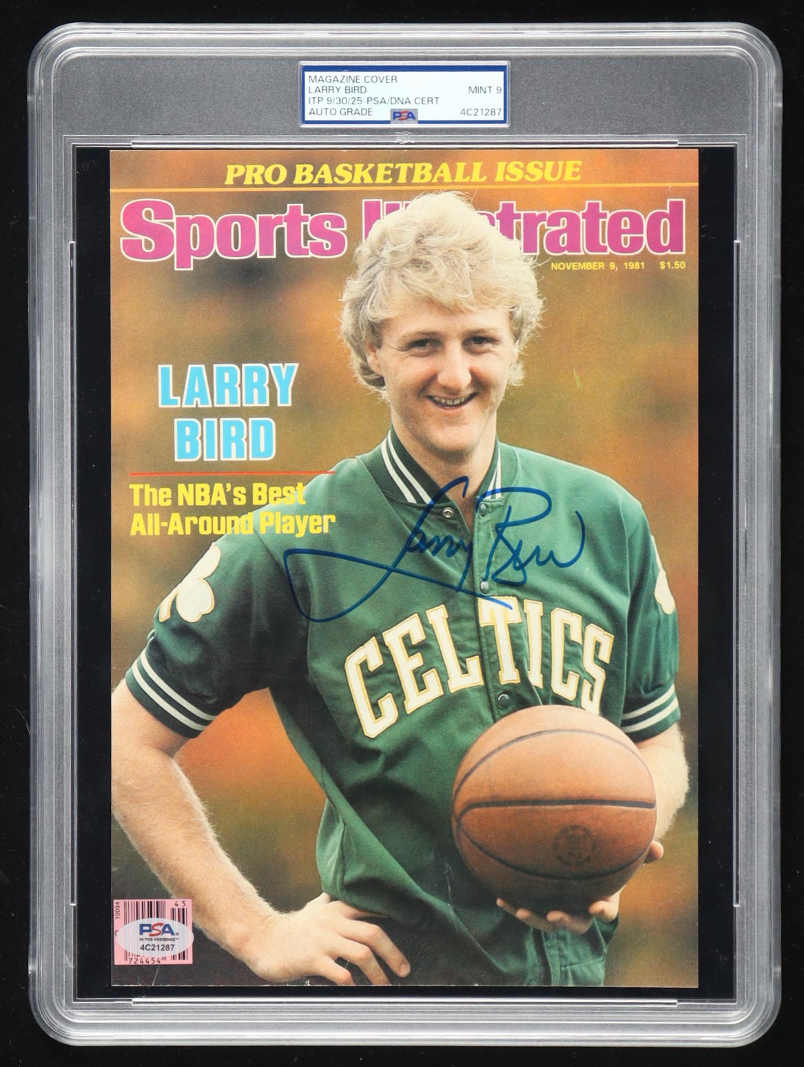 Larry Bird Signed 1981 "Sports Illustrated" Magazine Cover (PSA | Autograph Graded 9) at PristineAuction.com Larry Bird Signed 1981 "Sports Illustrated" Magazine Cover (PSA | Autograph Graded 9) at PristineAuction.com