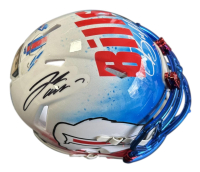 Josh Allen Signed LE Bills Mini Helmet with Art by Davide Salvadori (Beckett & Fanatics) at PristineAuction.com