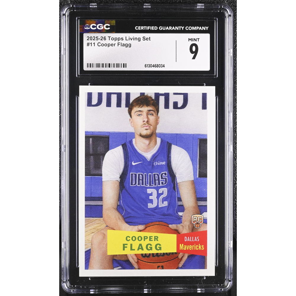 Cooper Flagg 2025-26 Topps Living Set #11 RC (CGC 9) at PristineAuction.com