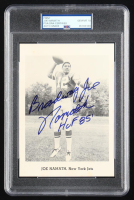 Joe Namath Signed 1965 Jets Team Issued Jumbo Card Inscribed "HOF 85" & "Broadway" (PSA Auto 10) at PristineAuction.com
