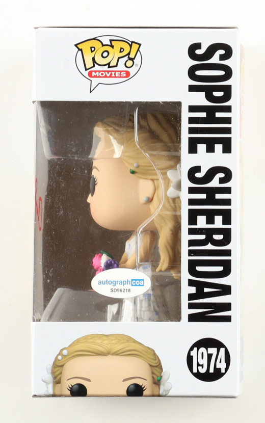 Amanda Seyfried Signed "Mamma Mia! The Movie" #1974 Sophie Sheridan Funko Pop! Vinyl Figure (ACOA) at PristineAuction.com Amanda Seyfried Signed "Mamma Mia! The Movie" #1974 Sophie Sheridan Funko Pop! Vinyl Figure (ACOA) at PristineAuction.com
