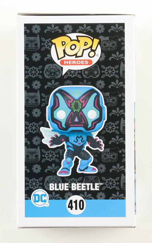 Xolo Mariduena Signed "Blue Beetle" #410 Blue Beetle Funko Pop! Vinyl Figure (ACOA) at PristineAuction.com Xolo Mariduena Signed "Blue Beetle" #410 Blue Beetle Funko Pop! Vinyl Figure (ACOA) at PristineAuction.com