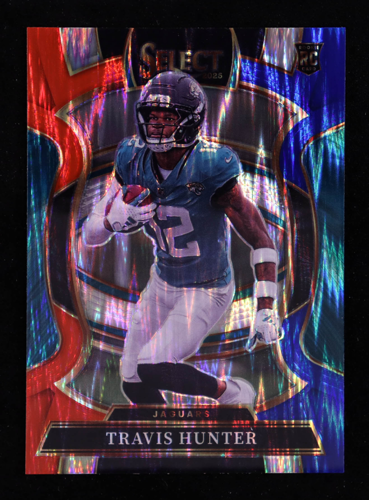 Travis Hunter 2025 Select Prizm Red and Blue Shock #28 RC