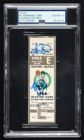 Magic Johnson & Larry Bird Signed 1984 NBA Playoffs Ticket (PSA | Autograph Graded 10) at PristineAuction.com