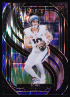 Bo Nix 2024 Panini Select Premier Level Black & Blue Shock Prizm #117 RC at PristineAuction.com
