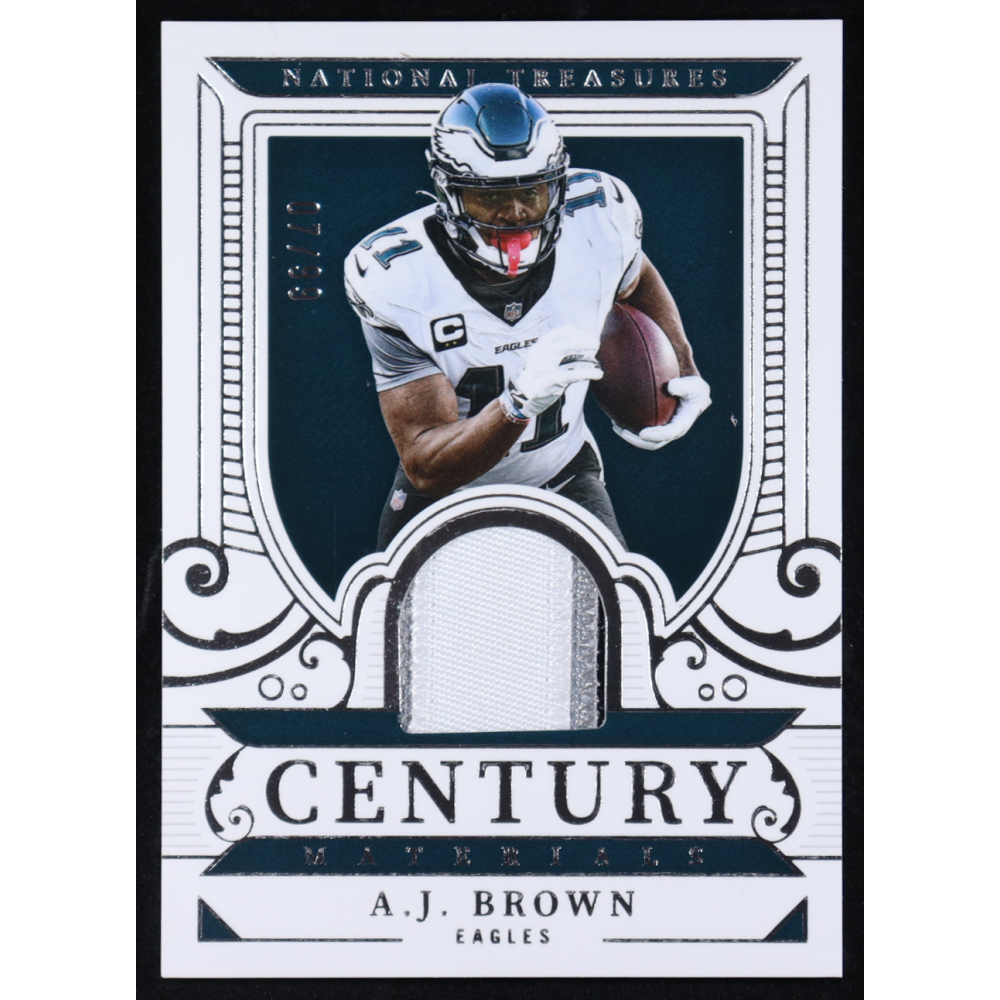 A.J. Brown 2025 Panini National Treasures Century Materials #75 #07/99 at PristineAuction.com