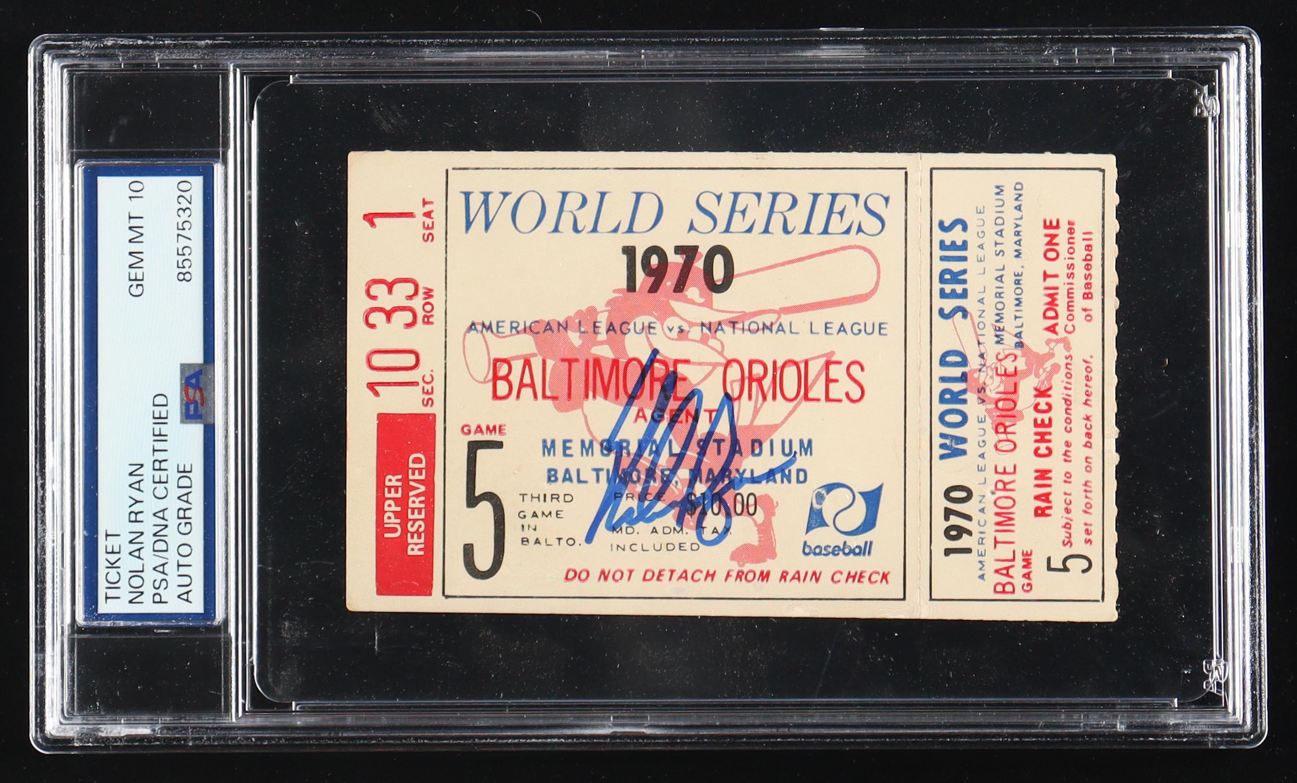 Nolan Ryan Signed 1970 World Series Ticket (PSA | Autograph Graded 10) at PristineAuction.com Nolan Ryan Signed 1970 World Series Ticket (PSA | Autograph Graded 10) at PristineAuction.com