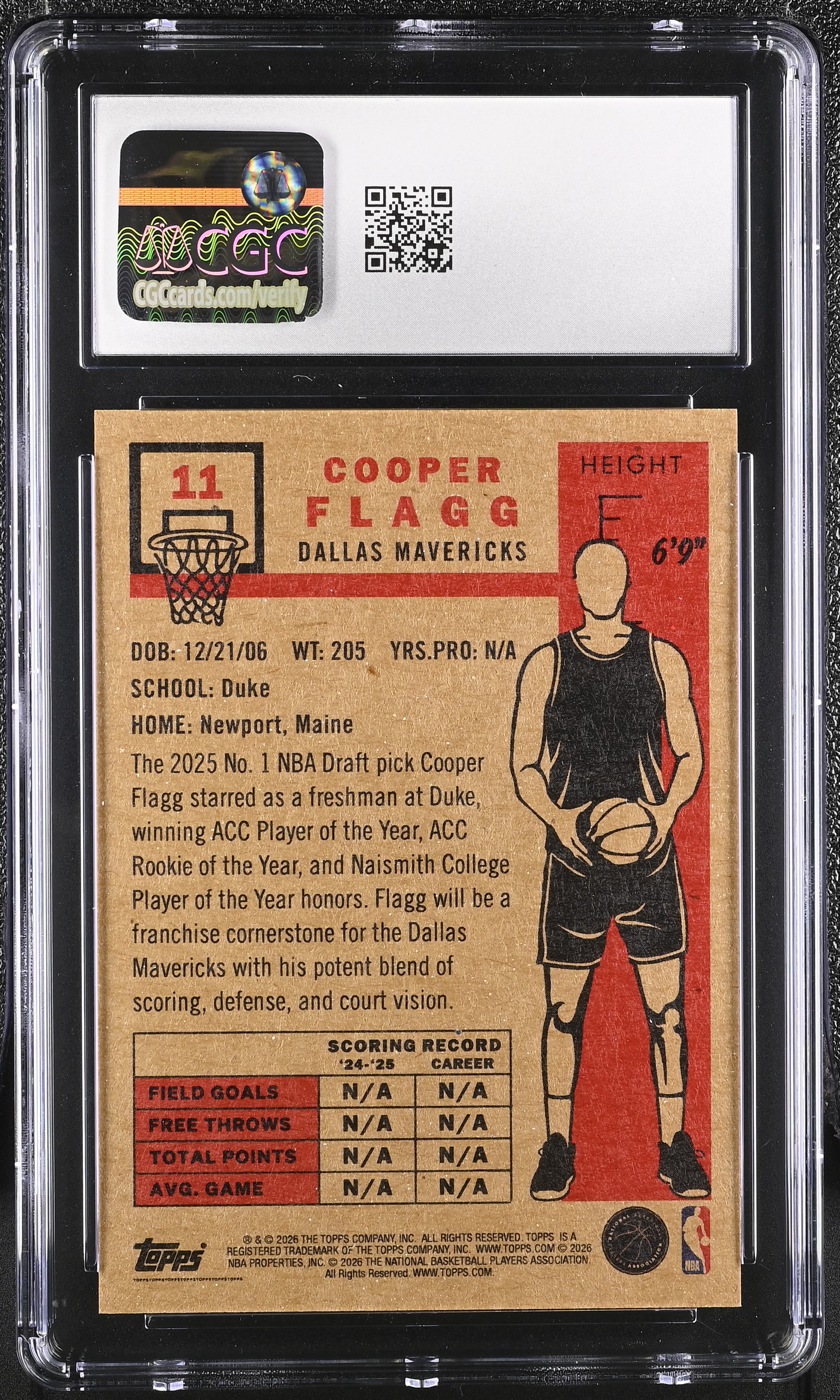 Cooper Flagg 2025-26 Topps Living Set #11 RC (CGC 10) at PristineAuction.com Cooper Flagg 2025-26 Topps Living Set #11 RC (CGC 10) at PristineAuction.com